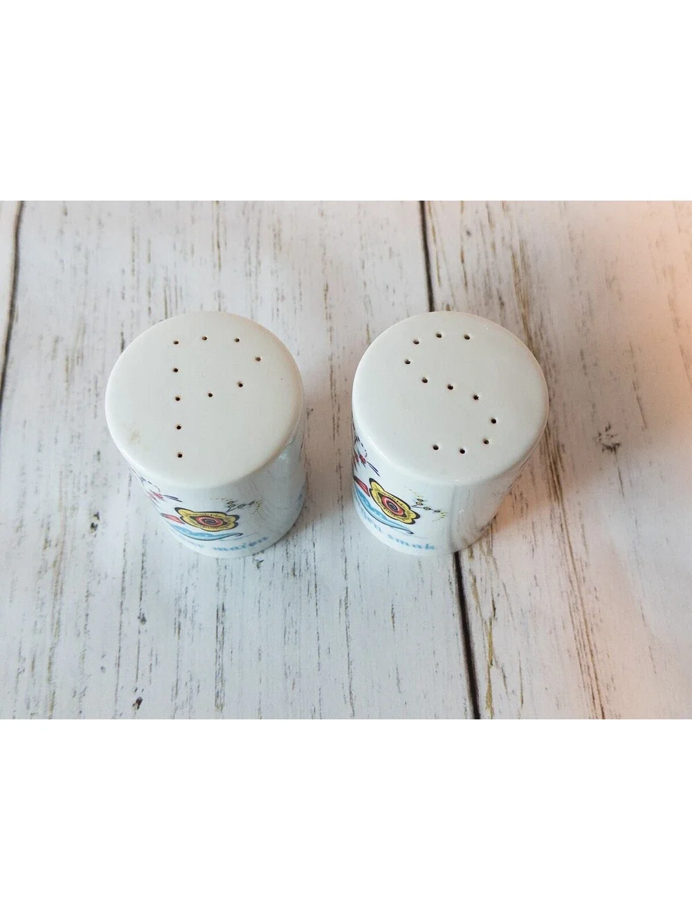 VTG Berggren Originals Swedish Folk Art Porcelain Salt and Pepper Shaker Set